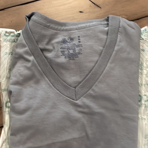 New in Bag 3 Pack Sizes M Fruit of the Loom Dark Gray V Neck shirts - Picture 7 of 14